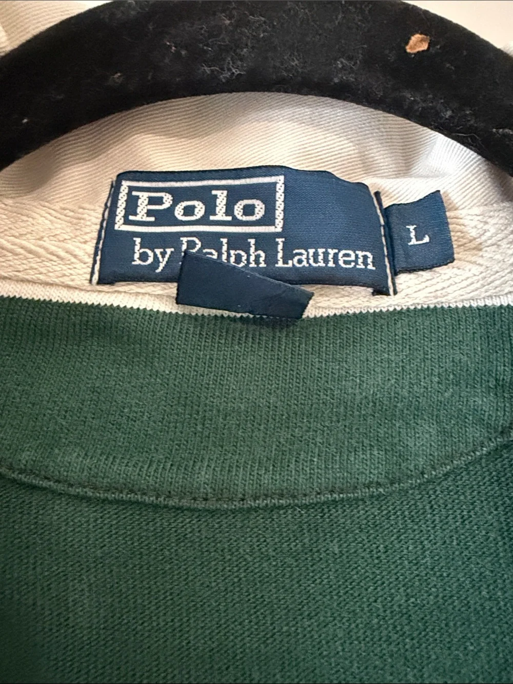Polo by Ralph Lauren Forest Green Sweatshirt with White Trim - Picture 2 of 6